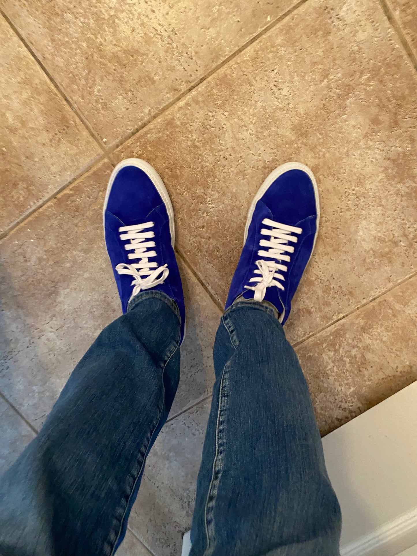 Blue Suede Shoes - Calfskin Leather