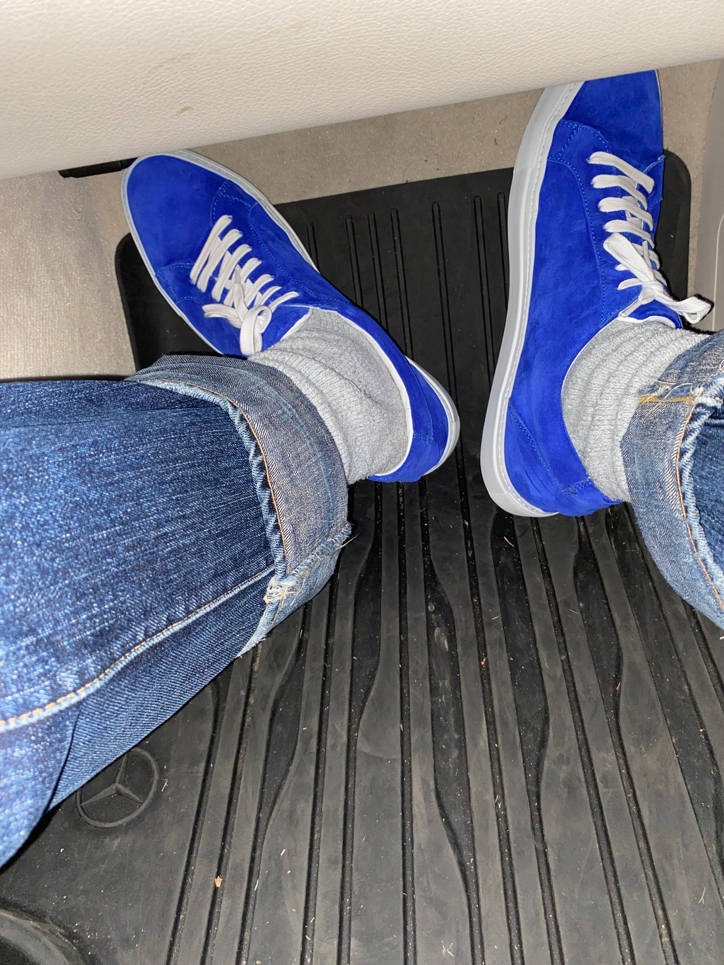 Blue Suede Shoes - Calfskin Leather