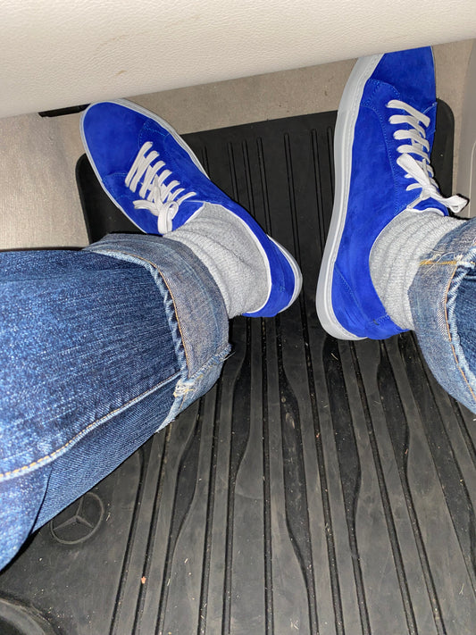 Blue Suede Shoes - Calfskin Leather
