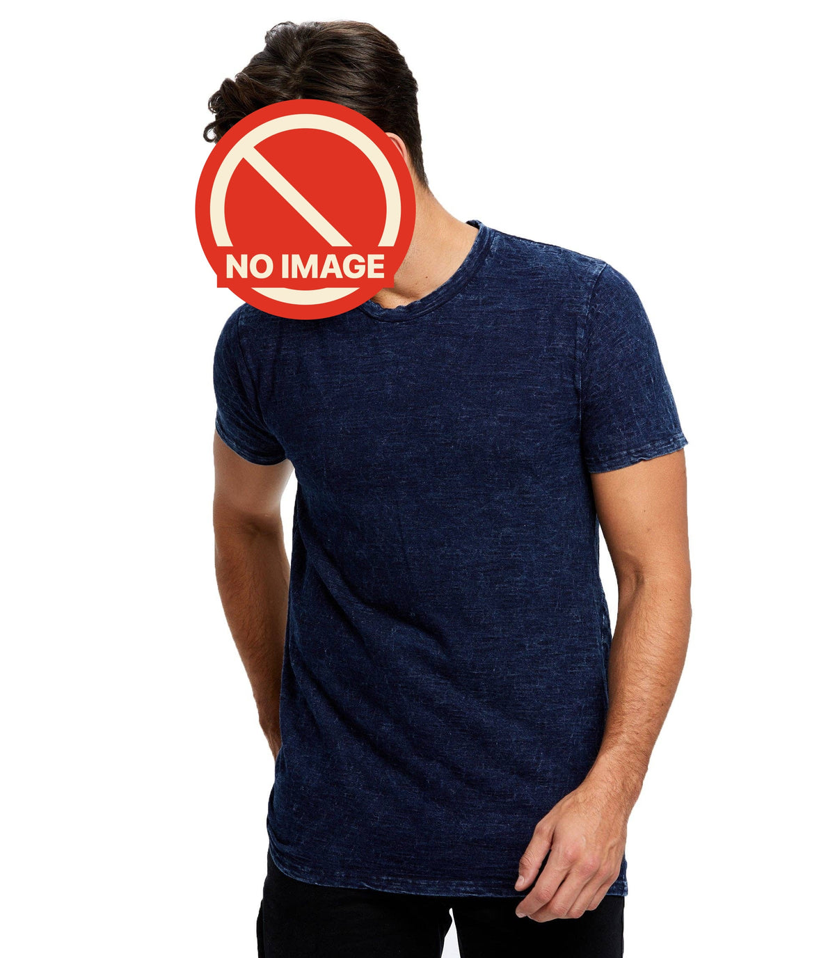 True Indigo Crew — Dark indigo, front (face covered with the NO IMAGE mark)